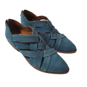 Frye Ray Huarache Ankle Boot Sea Blue Suze 5.5